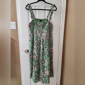 Torrid Midi Challis Smocked Tiered Dress